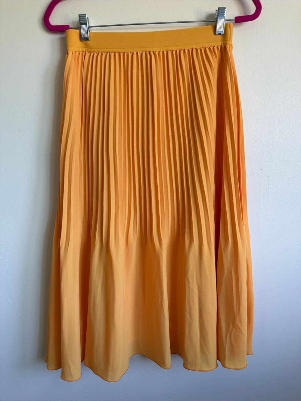 NWT - J.Crew Elegant Pleated Midi Skirt in Warm Yellow